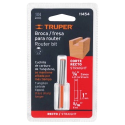 Fresa de Carburo Recta 2 Filos 5/16" x 1/4" Truper 11454