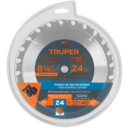 Disco de Sierra 8-1/4" para Madera 24 D Truper 18302