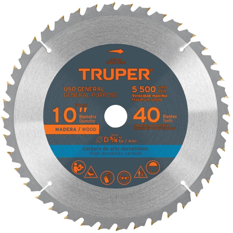 Disco Sierra 10" para Madera 40 D Truper 18305
