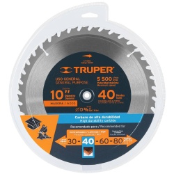 Disco Sierra 10" para Madera 40 D Truper 18305