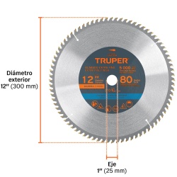 Disco Sierra 12" para Madera 80 D Truper 12684