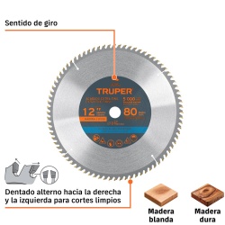 Disco Sierra 12" para Madera 80 D Truper 12684