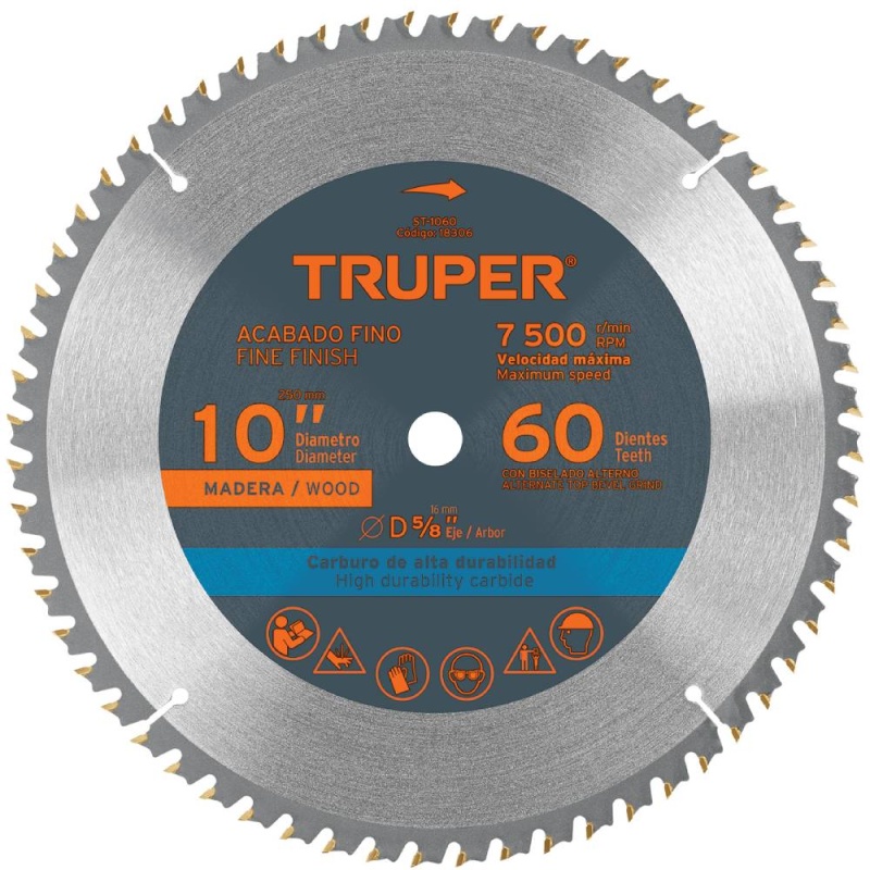 Disco Sierra 10" para Madera 60 D Truper 18306