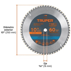 Disco Sierra 10" para Madera 60 D Truper 18306