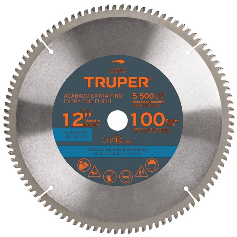 Disco Sierra 12" para Aluminio 100 D Truper 12686