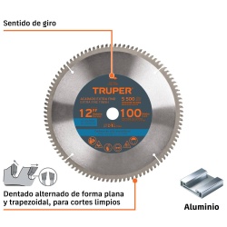 Disco Sierra 12" para Aluminio 100 D Truper 12686
