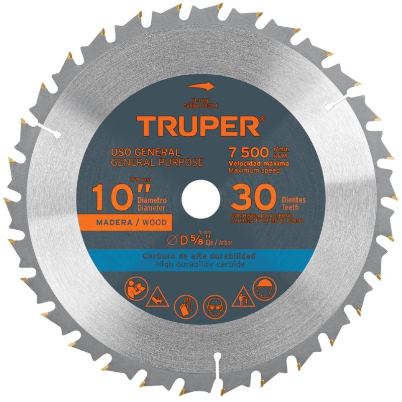 Disco Sierra 10" para Madera 30 D Truper 18304