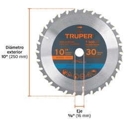 Disco Sierra 10" para Madera 30 D Truper 18304