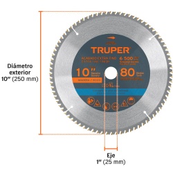 Disco Sierra 10" para Madera 80 D Truper 18309
