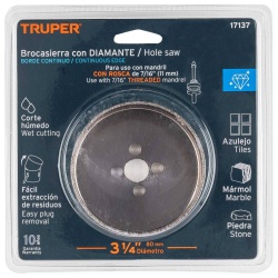Sierra Copa con Diamante 3-1/4" Borde Continuo Truper 17137