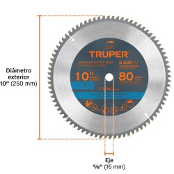Disco Sierra 10" para Aluminio 80 D Truper 18310