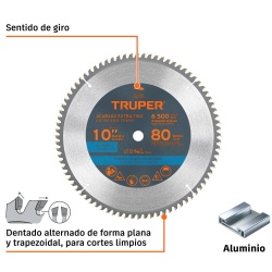 Disco Sierra 10" para Aluminio 80 D Truper 18310