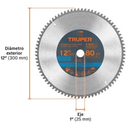Disco Sierra 12" para Aluminio 80 D Truper 12685