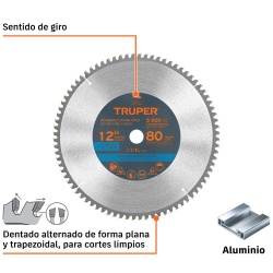 Disco Sierra 12" para Aluminio 80 D Truper 12685