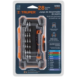 Desarmador de Joyero 1/4" con 28 Puntas Intercambiables Truper 14160