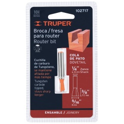 Fresa de Carburo Cola de Pato 5/16" x 1/4" Truper 102717