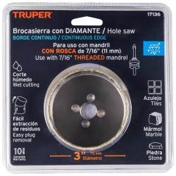 Sierra Copa con Diamante 3" Borde Continuo Truper 17136