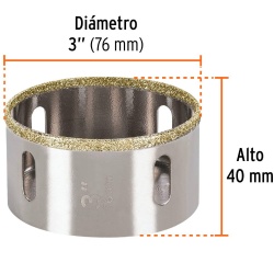Sierra Copa con Diamante 3" Borde Continuo Truper 17136