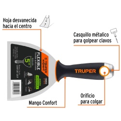 Espátula Flexible 5" con Mango&nbsp;Comfort Grip Truper 15853