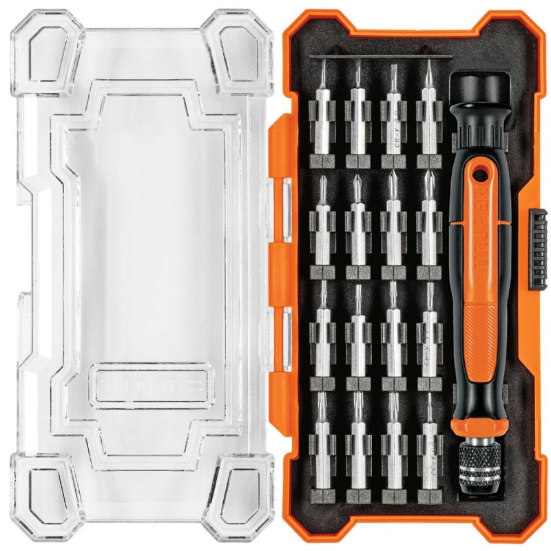 Desarmador de Joyero 1/4" con 16 Puntas Intercambiables Truper 14159