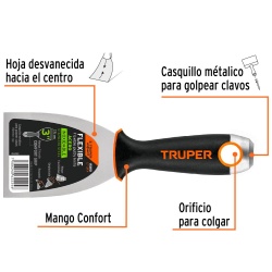 Espátula Flexible 3" con Mango&nbsp;Comfort Grip Truper 15851