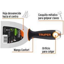 Espátula Flexible 4" con Mango&nbsp;Comfort Grip Truper 15852