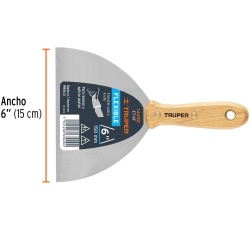 Espátula Flexible 6" con Mango de Madera Truper 14452