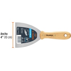 Espátula Flexible 4" con Mango de Madera Truper 14450
