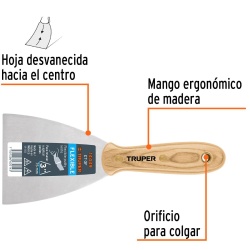 Espátula Flexible 3" con Mango de Madera Truper 14449
