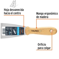 Espátula Flexible 2" con Mango de Madera Truper 14448