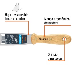 Espátula Flexible 1" con Mango de Madera Truper 14447