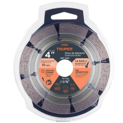 Disco diamantado Segmentado 4" x 2.1 mm para Concreto Truper 11581
