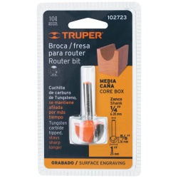 Fresa de Carburo 1" x 1/4" Media Caña Truper 102723