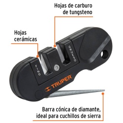 Afilador de Cuchillos Mini 3 Sistemas de Afilado Truper 14016