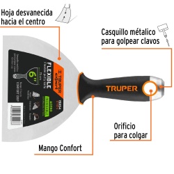 Espátula Flexible 6" con Mango&nbsp;Comfort Grip Truper 15854