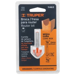 Fresa de Carburo 3/4" x 1/4" Media Caña Truper 11463