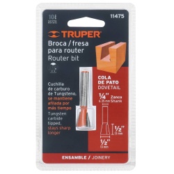 Fresa de Carburo Cola de Pato 1/2" x 1/4" Truper 11475