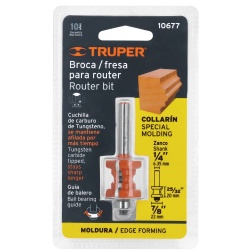 Fresa de Carburo Collarin 7/8" x 1/4" con Rodaje Truper 10677