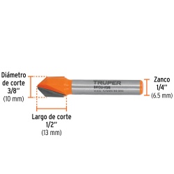 Fresa de Carburo 3/8"x 1/4" Corte en V Truper 11465