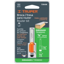 Fresa de Carburo 1/2"x 1/4" con Rodaje Corte Recto Truper 11444