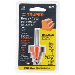 Fresa de Carburo Escalonada 1-1/8" x 1/4" con Rodaje Truper 10673