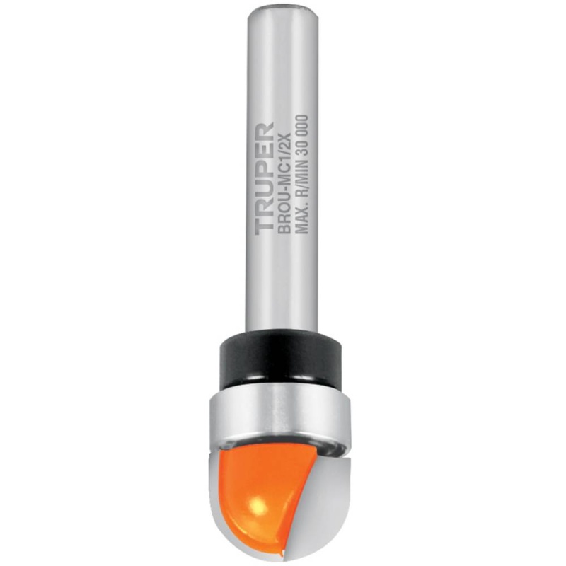 Fresa de Carburo 1/2" x 1/4" Media Caña con Rodaje Truper 11464
