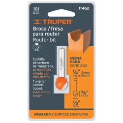 Fresa de Carburo 1/2" x 1/4" Media Caña Truper 11462