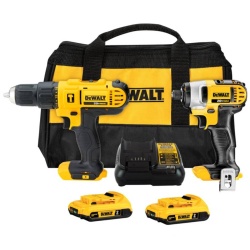 Taladro Per 1/2" + Ator de Imp 1/4" 20V DCK222D2-B2 + Medidor de Dist 16M DW055PL + Set para Ator 18Pz DW2174 Dewalt DCK222D2-K8