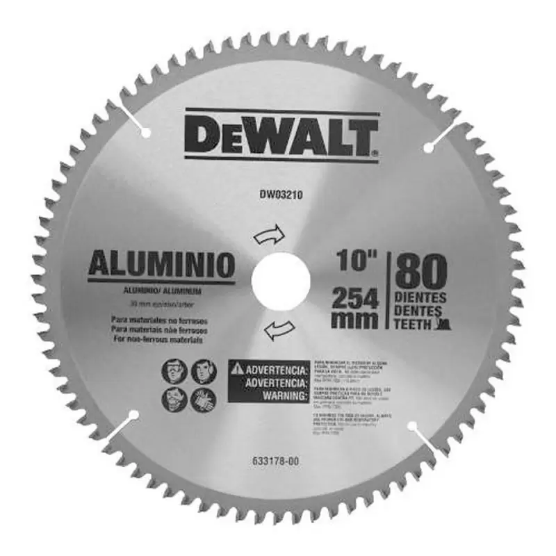Disco de sierra 10" 80 Dientes Aluminio Dewalt DWA03210