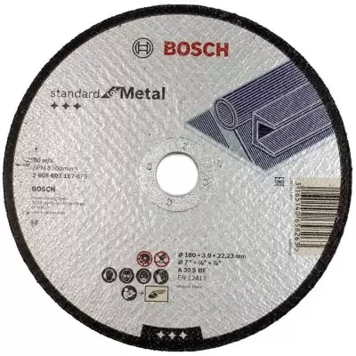 Disco Abrasivo Corte Standard for Metal 230X3X22.23 (Recto)