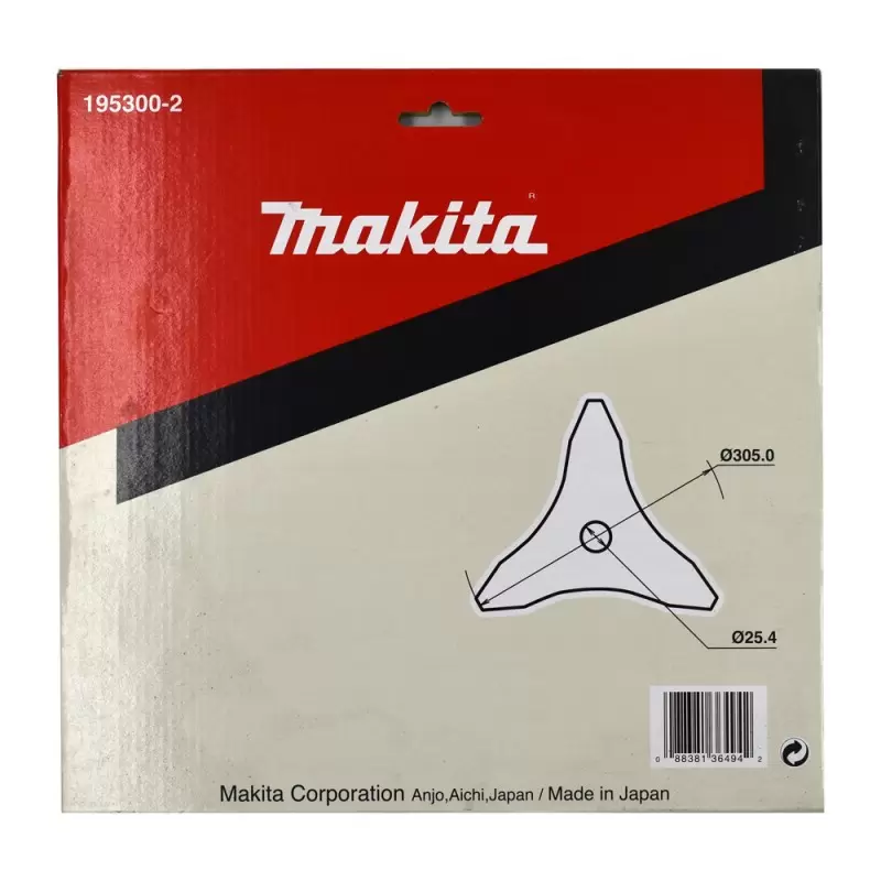 Cuchilla 3 puntas (305mm) 4mm grosor Makita 195300-2