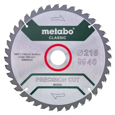 Disco de sierra para Madera 8-1/4" Precision cut wood classic 40D Metabo