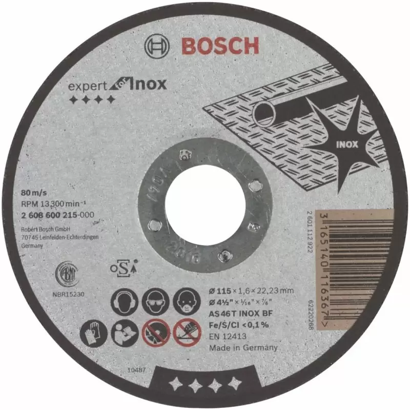 Disco Abrasivo Corte Expert for INOX 115x1.6 (Recto)