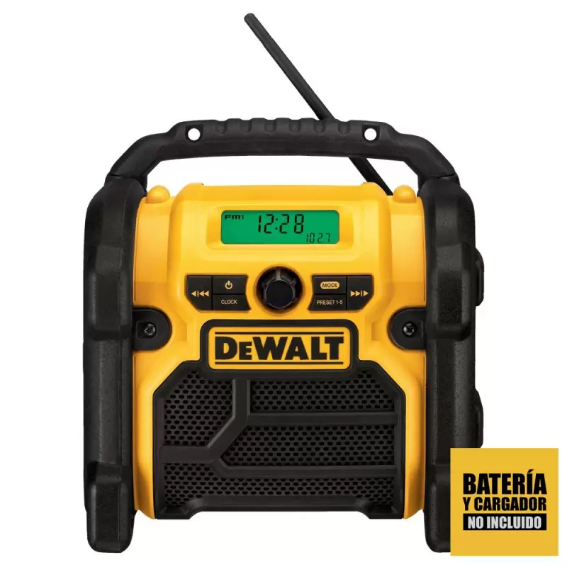Radio de Trabajo AM/FM con Auxiliar 12 V / 20 V Baretool (Sin Baterias/Sin cargador) Dewalt DCR018